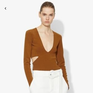 Proenza Schouler bandage knit v neck pullover cutout sweater